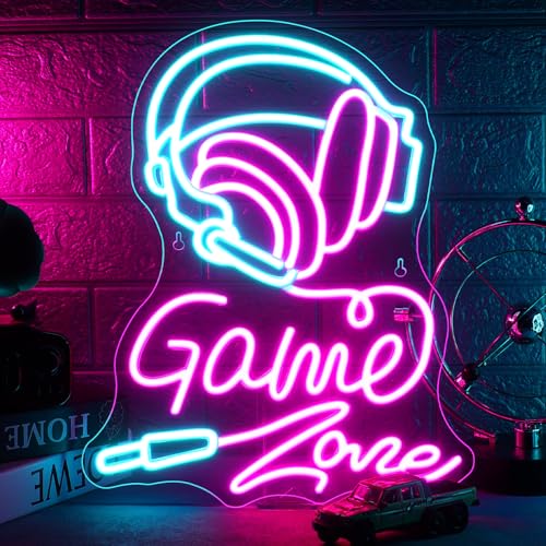 Gameneon Game Zone Neon Sign Gaming Neon Signs for Wall Decor Led Light Boys Bedroom Teen Man Cave Party Bar Playroom Gamer Light Up Sign for Decoration Gamer Lover Gifts - color: Colorful-A-Game Zone Handphone