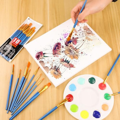 AROIC Acrylic Paint Brush Set, 36pack/360pcs Nylon Hair Paint Brushes, for Oil Painting Rock Body Painting, Artist Amateur Craft Paint Brushes Supplies, Children Adult Painting Small Paint Brush Set. - size: 360pcs
