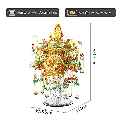 Piececool 3D Metal Asian Puzzles Model Kits- Garuda Coronet Metal Building Kit for Adults, Brain Teaser Puzzle DIY Handcraft Model Kits, Fidget 3D Puzzles Gifts for Teens Man Woman Family- 522 Pcs - style: Garuda Coronet