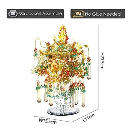 Piececool 3D Metal Asian Puzzles Model Kits- Garuda Coronet Metal Building Kit for Adults, Brain Teaser Puzzle DIY Handcraft Model Kits, Fidget 3D Puzzles Gifts for Teens Man Woman Family- 522 Pcs - style: Garuda Coronet