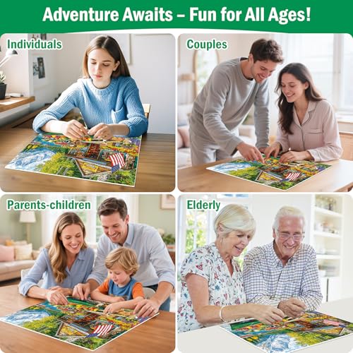 300 Piece Puzzles for Adults,Country Store Puzzles for Adults Children Seniors,Large Piece Dog Deer Fruit Puzzle for Kids Ages 8-10 10-12,Fun Challenging Landscape Family Puzzle Game Nights,20.5*15in - style: Grocery Store