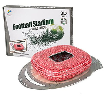 Classic Football Stadium Puzzle,3D Puzzle Soccer Club Venues,3D Paper Model Building Puzzle Kit, Soccer Stadium Souvenir Gift,Handmade Puzzle Ornaments，Cardboard Model (Allianz Arena) - color: Allianz Arena