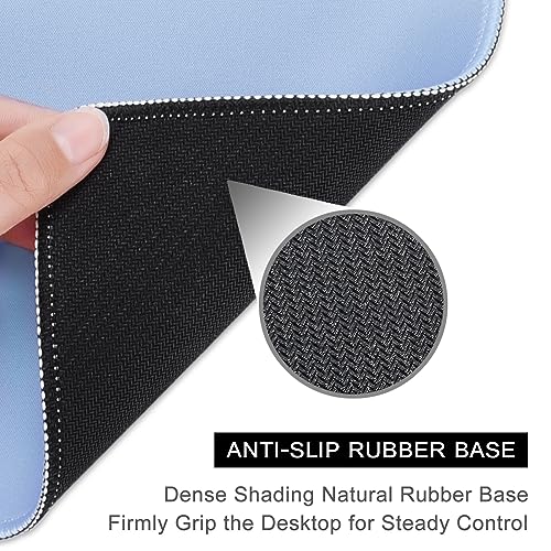 Hsurbtra Mouse Pad, Premium-Textured Square Mousepad 10.2 x 8.3 Inch, Stitched Edge Anti-Slip Waterproof Rubber Pretty Cute Computer Mat for Office Gaming Laptop Women Kids Sky Blue - color: Sky Blue, size: Square Mousepad (10.2" x 8.3")