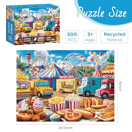 500 Pieces Puzzles for Adults, Amusement Park Jigsaw Puzzle - style: Amusement Park