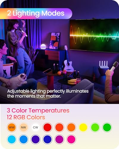 Rechargeable Light Bulbs with Remote Control, Battery Operated Light Bulbs, 3 Timer 15 Colors Selectable, Dimmable Wireless RGB LED Bulb for Wall Sconce, Non-Hardwired, 2 Pack, R01YBP206 - size: E26 Base - RGB
