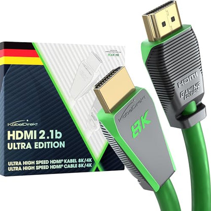 8K HDMI Cable, Certified Ultra Edition for Maximum Performance – 9ft (48G, Ultra High Speed HDMI 2.1, 10K, 8K@60Hz & 4K@144Hz, Gaming PC/PS5/Xbox, HDMI Certificate, Green) – CableDirect