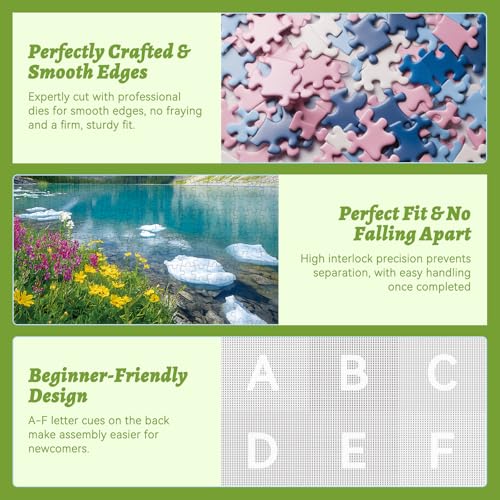 300 Piece Puzzle for Adults– Ice Lake & Wildflower Jigsaw Puzzle – Scenic Nature Puzzle for Relaxation – Great Gift for Adults, Teens & Kids – Fun & Soothing Art – 20.5 x 15 in - color: Ice Lake