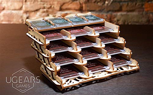 UGears 3D Puzzle for Board Games - Wooden Card Holder for 12 Sets of Playing Cards - Unique Mechanical Devices for Family Tabletop and Role-Playing Games - Wooden Construction Kits for Adults