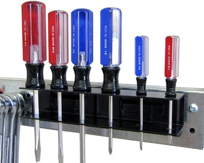 Wall Control Screwdriver Holder Bracket Slotted Metal Pegboard Accessory Slotted Tool Board - Black - color: Black, size: 8in x 2in x 2in