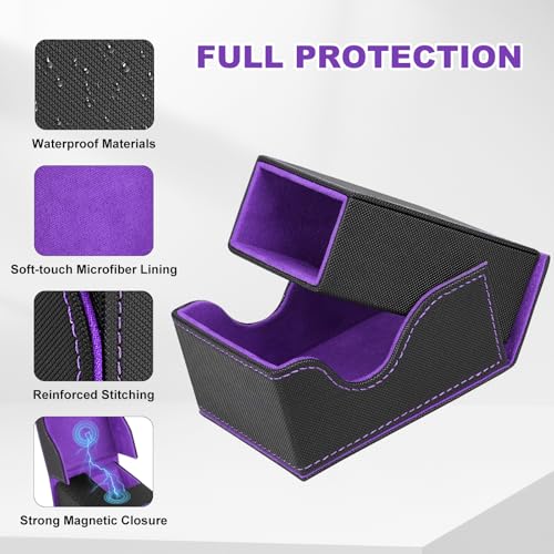 Dice Roller Tower, Magnetic Dice Tray for Rolling, Foldable Leather Dice Organizer Tower Fits for Dungeons & Dragons, MTG DM and Player, Black & Purple - color: Black & Purple, style: Style A