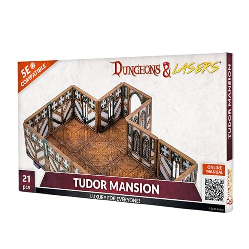 Dungeons & Lasers: Tudor Mansion Miniature Terrain Set – Unpainted by Archon Studios - Compatible with DND and Other Tabletop RPG Games