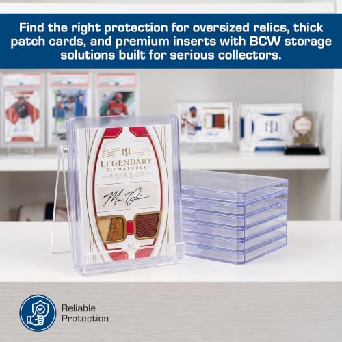 BCW Thick Card Topload Holder | Holds Relic, Patch, and Jersey Cards | Protective Card Sleeves for Collectibles and Trading Cards | Protective Rigid Plastic Display Card Holder (240 pt. / 7 MM) - color: 240 Pt. / 7 Mm