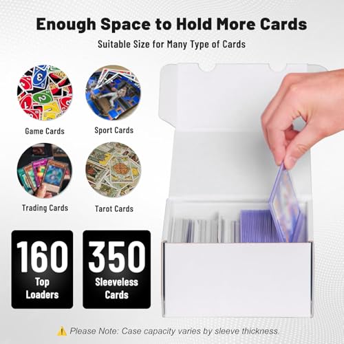 NUMINA 7 Pack Trading Card Storage Boxes for Toploaders with Dividers | 160 Toploader Capacity, Fits Magnetic Holders, Includes Dividers & Labels, Laminated Surface, Compact Storage For TCG & MTG - size: 7-Pack 6-inch