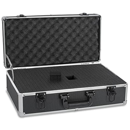 20 Inch Hard Carrying Case Ideal for Wireless Mic System Storage & Camera Gear Transportation, Aluminum Alloy Sturdy Build, Customizable Pre-Diced Foam, Black - size: Inner：19.6''X 9.6''X 5.6''