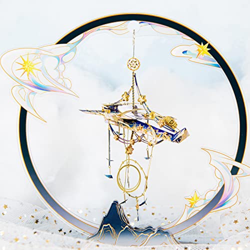 MU 3D Metal Puzzles Windbell Wind Chime C Model Kits Building for Adult and Teeners, Windchime Jigsaw Miniature DIY Sets, Birthday Gift - color: C Keep on Changing Every Day