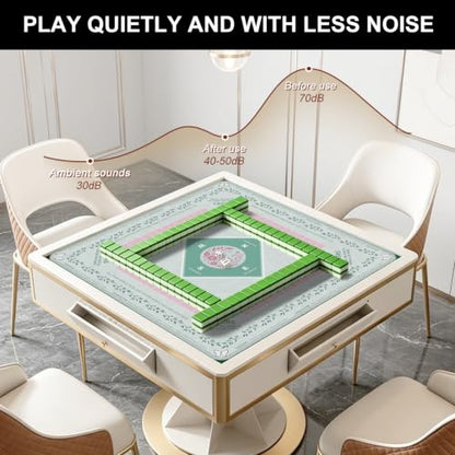 Mahjong Mat for Table with Rules, 31.5" x 31.5" Noise Reduction Non Slip Waterproof Mah Jong Table Mat with Carrying Bag, Suitable for Mahjong, Poker, Board Games, Dominoes, and Card Games(Cyan) - color: Cyan