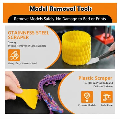Precision 3D Printer Tool Kit, 30 PCS Model Cleaning & Finishing Set with Needle Files, Cleaning Needles, Precision Trimming Tool, Tweezers, Scrapers & Brushes for 3D Print Post Processing