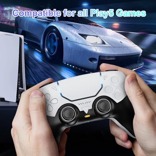 SWVOE Controller for P5, Wireless P 5 Remote Compatible with P 5/PC/Steam Deck, Support Programmable, Vibration, 6-Axis Sensor, Speaker, Mute, and Audio Jack (White)