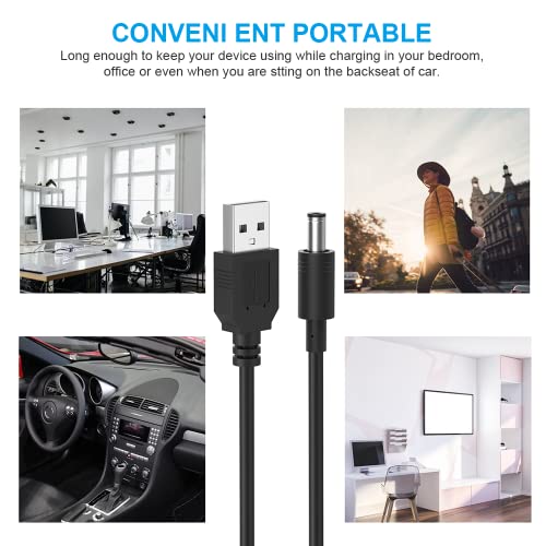 USB to DC 5V Power Cable 5.5x2.1mm Universal 10 Connector Tips Kit