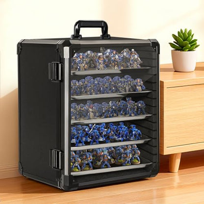 Miniatures Storage Case Miniatures Transport Case Aluminum Alloy Frame with Lock (Large Size) - size: Large