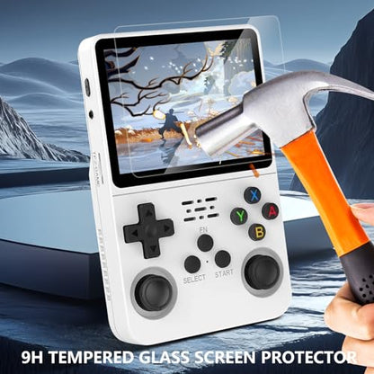 Screen Protectors Compatible with R36S/R35S/RGB20S 3.5", 3 Pack Replacement Tempered Glass Film 9H Hardness for Handheld Game Console, Anti-Fingerprint Films Anti-Glare