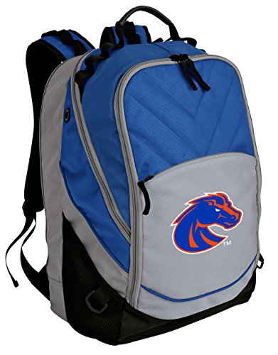 Broad Bay Boise State Backpack | Official BSU Broncos Logo, Padded Laptop Computer Section, Premium 600 Denier Nylon Fabric, - color: Blue & Gray