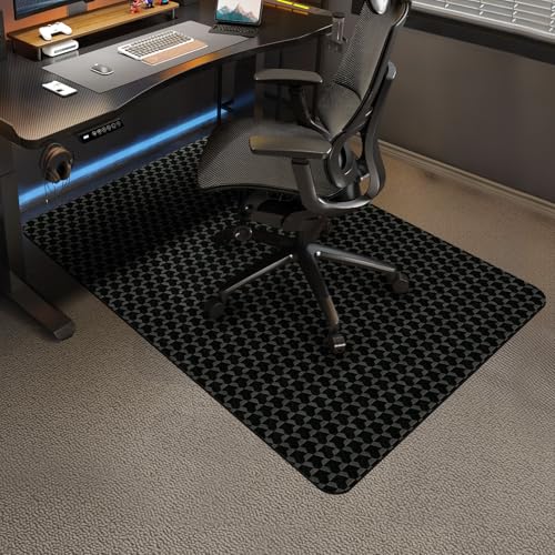 Vicwe Office Chair Mat for Carpet, 55"x36" Heavy Duty Chair Mat with Studs | Anti-Slip Waterproof Carpet Protector, Desk Chair Mat for Rolling Chair, Easy Glide Floor Mat for Gaming, Home, Black - color: Black, size: 55" x 36" (for low-pile carpet)