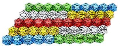 SmartDealsPro 50-Pack D6 D12 D20 6 12 20 Sided Dice Polyhedral Dice with Pouch for DND RPG MTG Table Game (D20, Retro Color) - color: Retro Color, style: D20