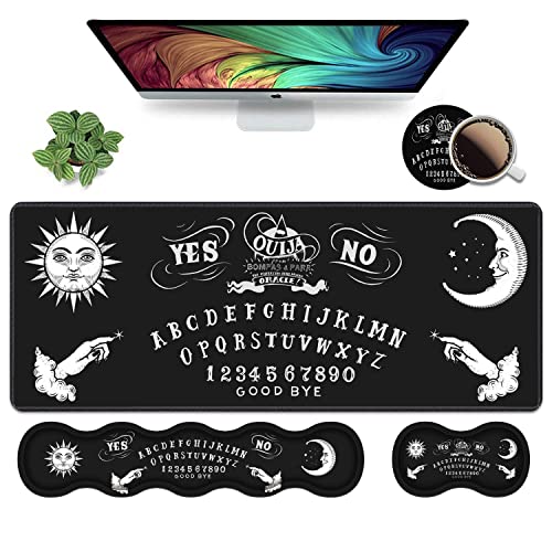 Ergonomic Keyboard Wrist Rest and Mouse Pad Wrist Rest Set, Large XXL Gaming Mousepad 31.5"x 11.8", Memory Foam, Easy Typing Pain Relief, Multifunctional Desk Mat for Office & Home, Ouija Board - color: Ouija Board