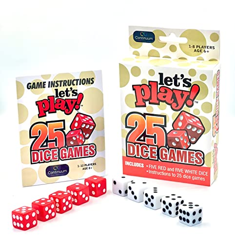 Continuum Games Let's Play 25 Games - Dice Games | Portable Family Dice Games, Fun for the Whole Family