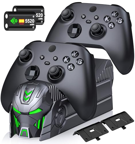 CYOYPPY Upgraded Controller Charger Station Compatible with Xbox One/Xbox Series X|S Controller with Rechargeable Battery Packs (Grey) Xbox 360 Batterie - style: Duo Charger Grey