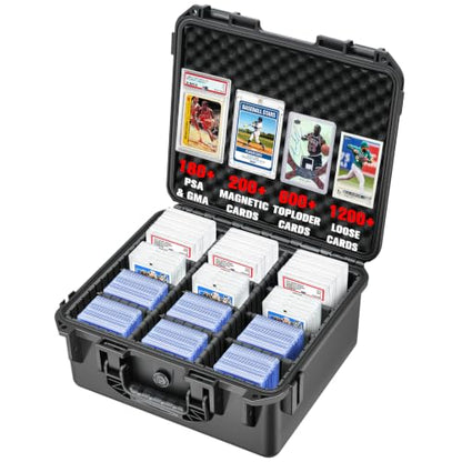 Graded Card Case Storage Box - PSA Slab Card Box for Graded Sports & Baseball Card with 9 Dividers - Trading Card Storage Holder for PSA | CSG | BGS & Toploaders - Home & Show Display for Safe Storage