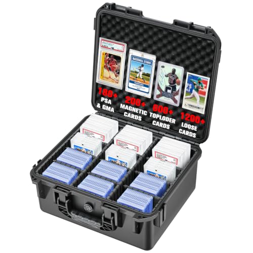 Graded Card Case Storage Box - PSA Slab Card Box for Graded Sports & Baseball Card with 9 Dividers - Trading Card Storage Holder for PSA | CSG | BGS & Toploaders - Home & Show Display for Safe Storage