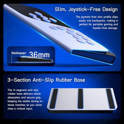 VILCORN Leverless Arcade Stick, All-Button Fighting Controller for PC Steam, PS4, Xbox, Switch/Switch2, Android ios T8 SF6 Game Keyboard with Macro & Turbo
