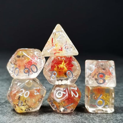 Sage’s Portal Cantrips DND Dice Set - Round Edge Resin 7-PC Polyhedral DND Dice Set for Dungeons and Dragons D&D RPG Tabletop TTRPG (Mystic Saffron) - color: Mystic Saffron