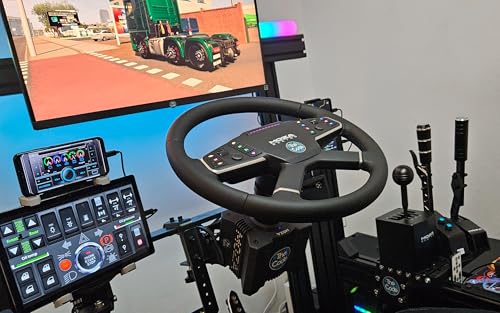 MOZA Trucking Bundle 4PCS PC Gaming Racing Simulator Kit: R5 5.5Nm Direct Drive Wheel Base, 400mm TSW Truck Wheel, SR-P Lite Pedals and Wheel Clamp for PC, Black