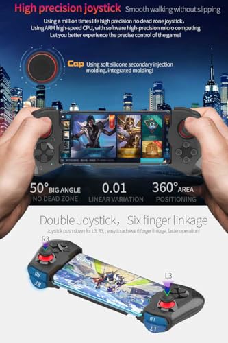 Megadream Mobile Gaming Controller for iPhone iOS Android PC Wireless Gamepad Joystick for iPhone 17/iPhone 16/15/14/12, iPad, MacBook, Galaxy S22/S21/S20, TCL, Tablet, PC - 18+ Hour Battery Life - COD - color: Black