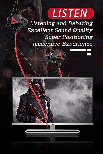 KASOTT Battle Buds Pro in-Ear Gaming Headset with Dual Microphone, Mute and Volume Control, Wired Earphones for Mobile Gaming, Nintendo Switch, Xbox One, PS, PC (Red) - color: NEW-RED