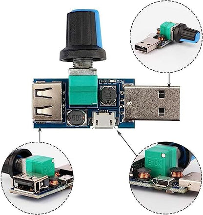 Gebildet 3pcs USB to 3pin/4pin PWM 5V USB Sleeve Fan Power Adapter Cable with USB Fan Governor Speed Control Knob ON/Off Switch - style: USB controller (1 to 1)