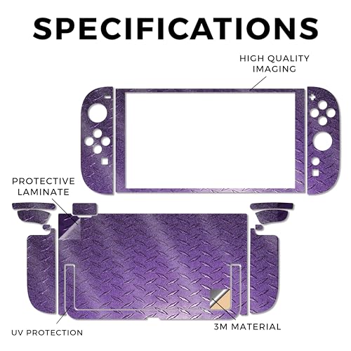 Glossy Glitter Gaming Skin Compatible with Nintendo Switch 2 Console Only - Purple Diamond Plate - Premium 3M Vinyl Protective Wrap Decal Cover - Easy to Apply | Crafted in The USA by MightySkins - color: Purple Diamond Plate, size: Switch 2 Console Skin