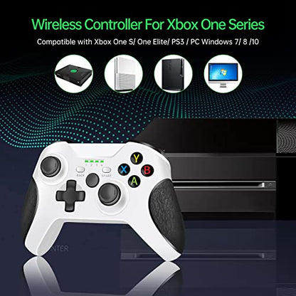 TECTINTER XB1 Controller Wireless, 2.4GHZ Game Controller Compatible with XB/One S/One X/One Series X/S/Elite/PC Windows 7/8/10/PS3, Built-in Dual Vibra - color: Premium White