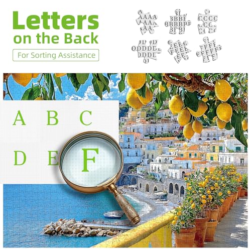 MINIWAN 300 Piece Amalfi Coast Puzzle, 17 x 11 Inches | Premium Jigsaw Puzzle for Adults, Rustic Style, Coastal Landscape - color: 300 Piece Amalfi Coast, size: 17" X 11"
