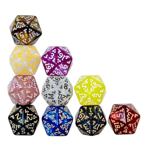 SmartDealsPro 10-Pack 20 Sided Dice D20 Polyhedral Dice for DND RPG MTG Table Game (Dragon Pattern) - color: Dragon Pattern