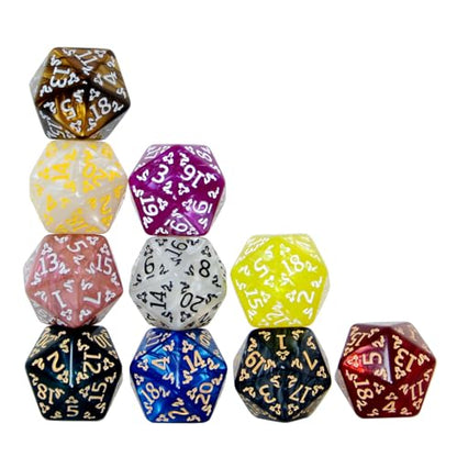 SmartDealsPro 10-Pack 20 Sided Dice D20 Polyhedral Dice for DND RPG MTG Table Game (Dragon Pattern) - color: Dragon Pattern