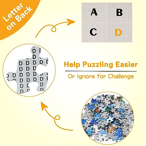 1000 Pieces Jigsaw Puzzle for Adults - Town with Poster, Fits Perfectly Between Them, Letters on the Back, Dust Free, Gift for Elderly (70 x 50 cm) - color: Town