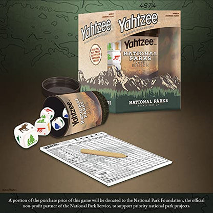 YAHTZEE National Parks Travel Edition | Classic Yahtzee Dice Game with a National Parks Theme | Perfect Travel Game for Families | Celebrate US National Parks Service | lawn-game-equipment