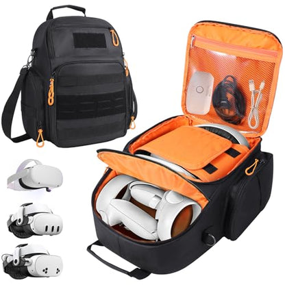 Carrying Case for Meta Quest 3s/3/2, Large Travel Case Compatible with Oculus Quest 3 Headset, Quest Pro, Touch Controllers Accessories for Travel Home Storage