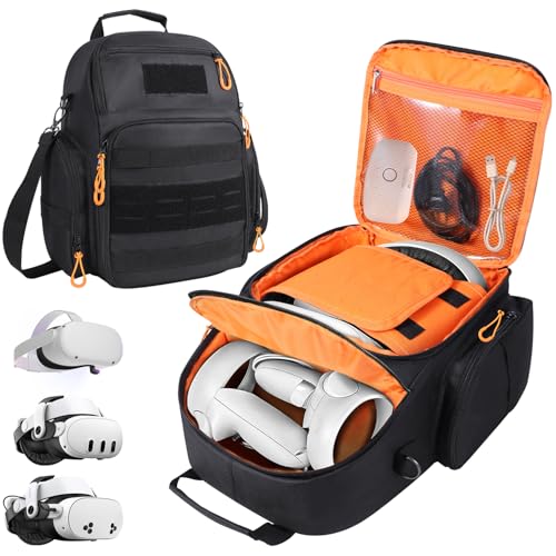 Carrying Case for Meta Quest 3s/3/2, Large Travel Case Compatible with Oculus Quest 3 Headset, Quest Pro, Touch Controllers Accessories for Travel Home Storage