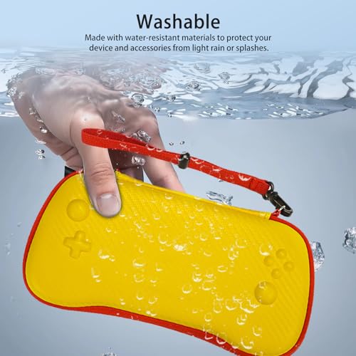 YAJOJO Carrying Case for ANBERNIC RG557 Handheld Game Console, Cover with Lanyard for ANBERNIC RG557 Shockproof,Water Resistant (Yellow)