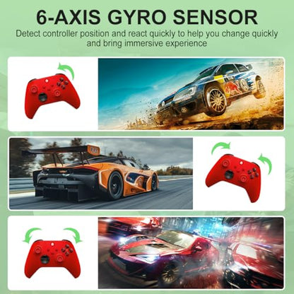 NINIFEI For Xbox One Controller,Wireless Gaming Xbox Controller | Compatible with Xbox Series X|S, Xbox One, Windows PC,Red - color: red